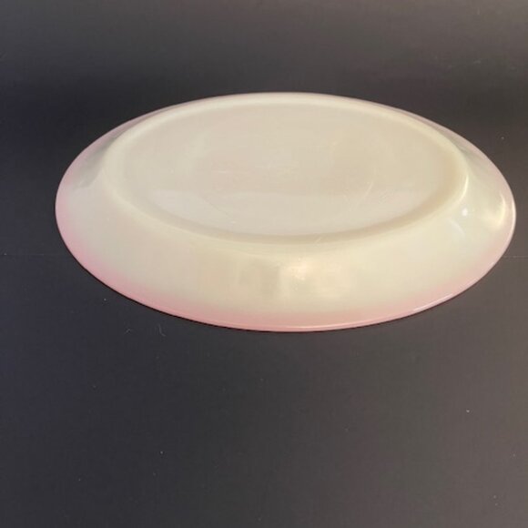 Vintage Fire King Oval Serving Platter – 12" x 9" Swirl Sunrise Milk Glass with - Picture 3 of 4